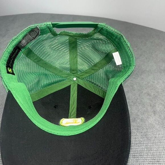 John Deere Tractors Hat Cap Black Green Adult Mesh Snapback Farm Agriculture - Picture 9 of 13